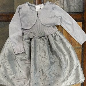 4T silver dress with sweater